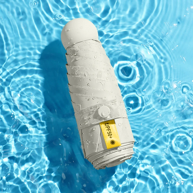 便携胶囊伞晴雨两用遮阳防晒防紫外线迷你折叠太阳伞黑胶口袋伞