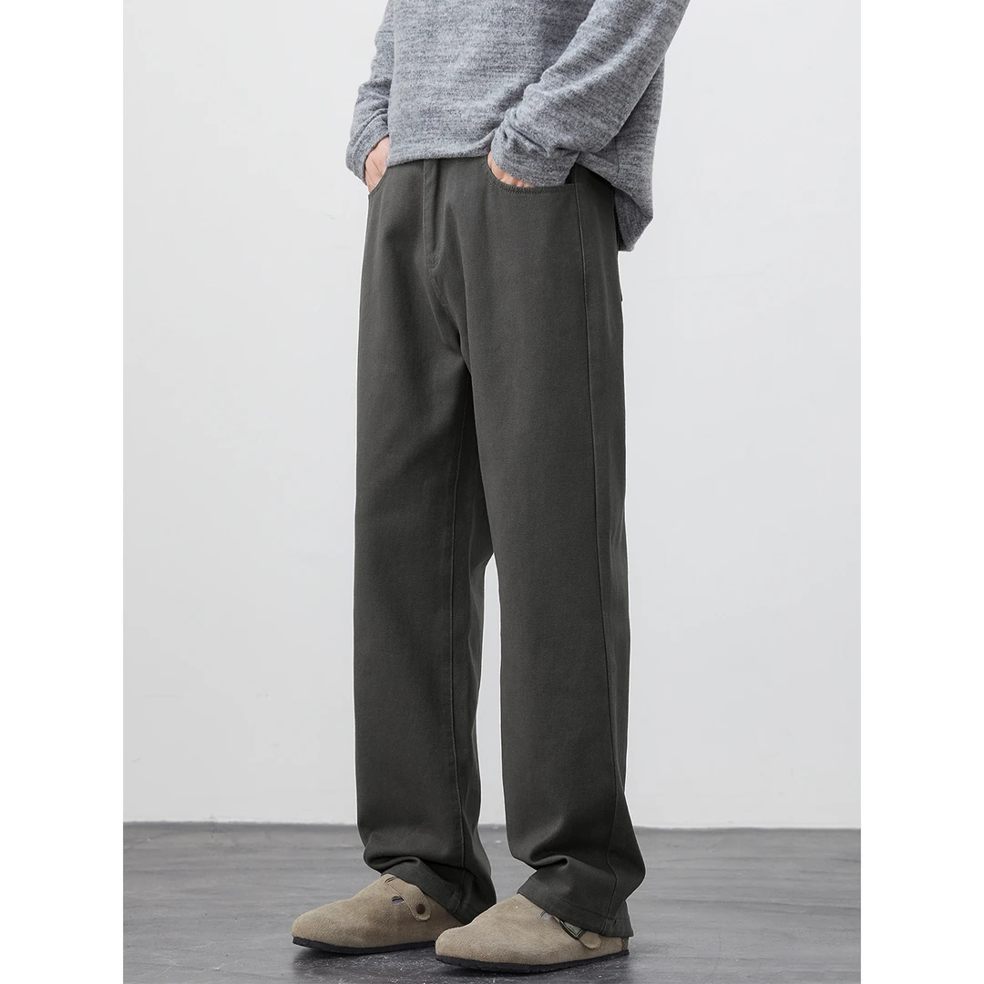Kuvine美式复古直筒裤子男宽松潮流百搭纯棉休闲裤男百搭秋季新款
