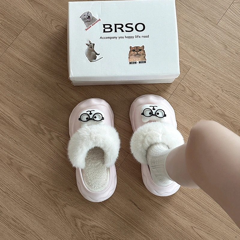 可爱卡通米菲兔两穿棉拖鞋女2025冬季新款加绒少女心外穿包头棉拖