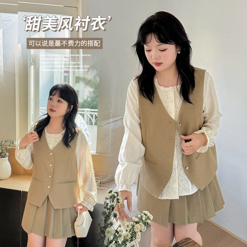 伊诺气质大码重工含羊毛蕾丝衬衫2025春季新款百搭甜美洋气上衣
