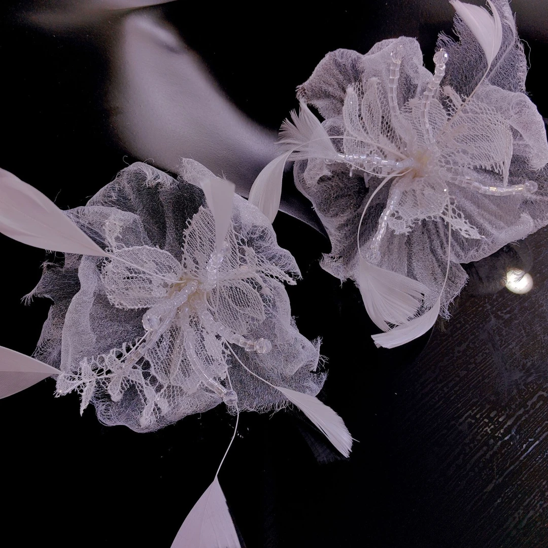 合金婚庆饰品 白纱对夹DK67