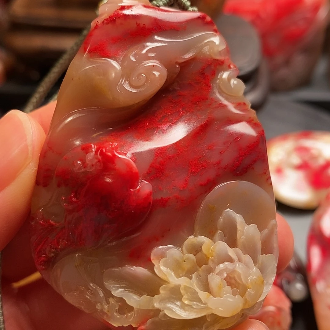 昌化鸡血石豫*手玩件