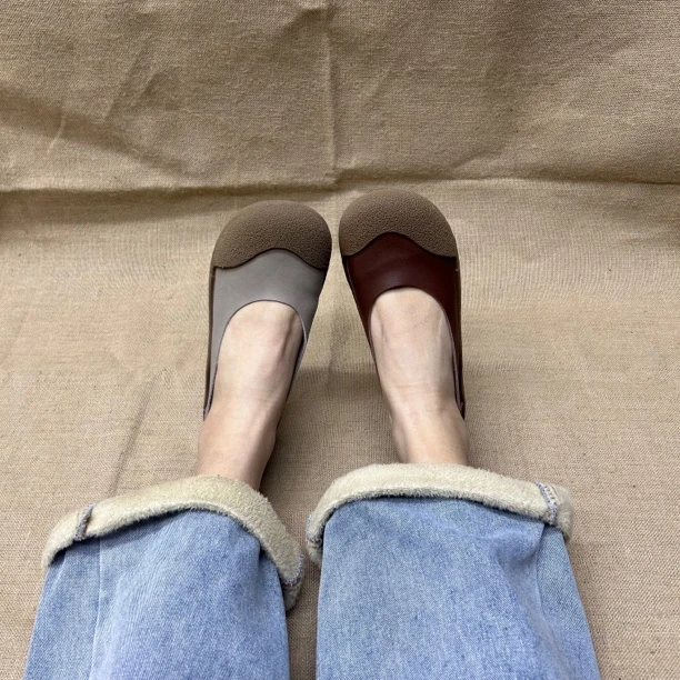 1027-2浅口软底单鞋平跟软底2025春方头女鞋休闲时尚百搭单鞋套筒