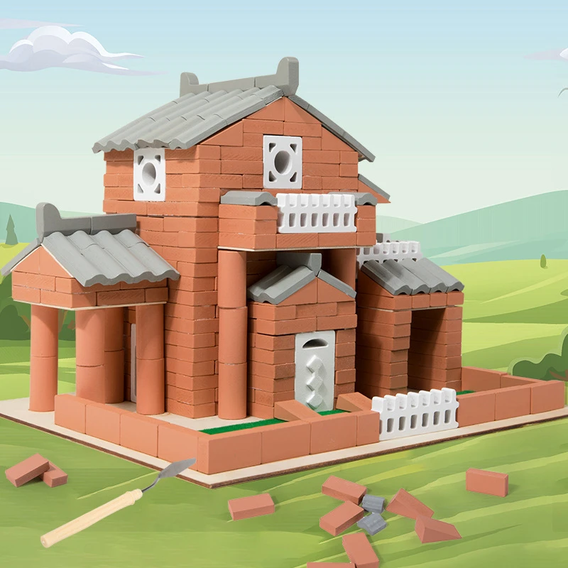 儿童3d立体拼图益智DIY手工房屋建造模型拼装玩具早教积木桌游戏