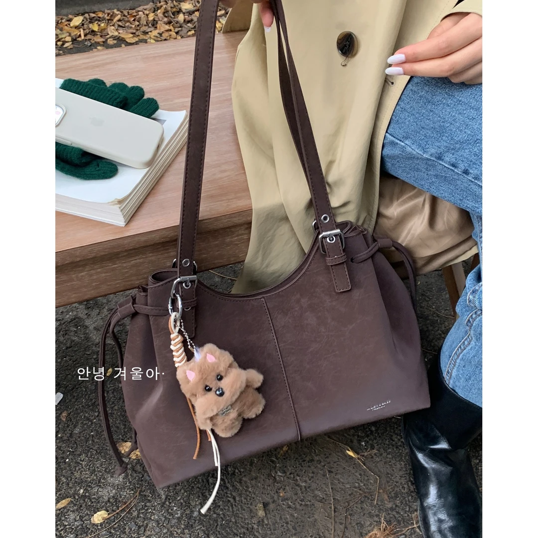 托特包包女款爆款2025新款秋冬复古时尚单肩包百搭通勤包腋下包