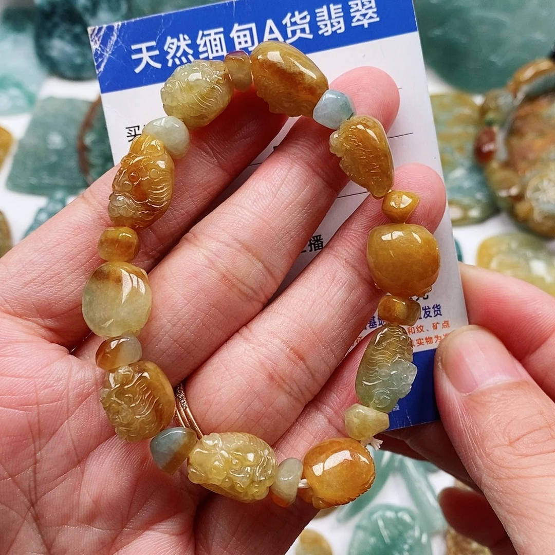 翡翠未镶嵌颈饰钟馗手串