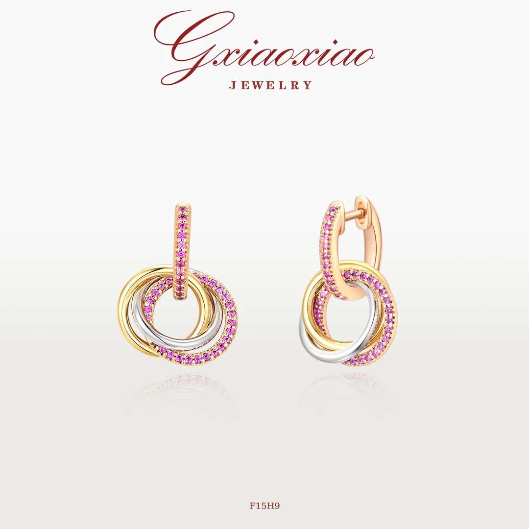 【叁与三生】气质三环耳环 F15H9