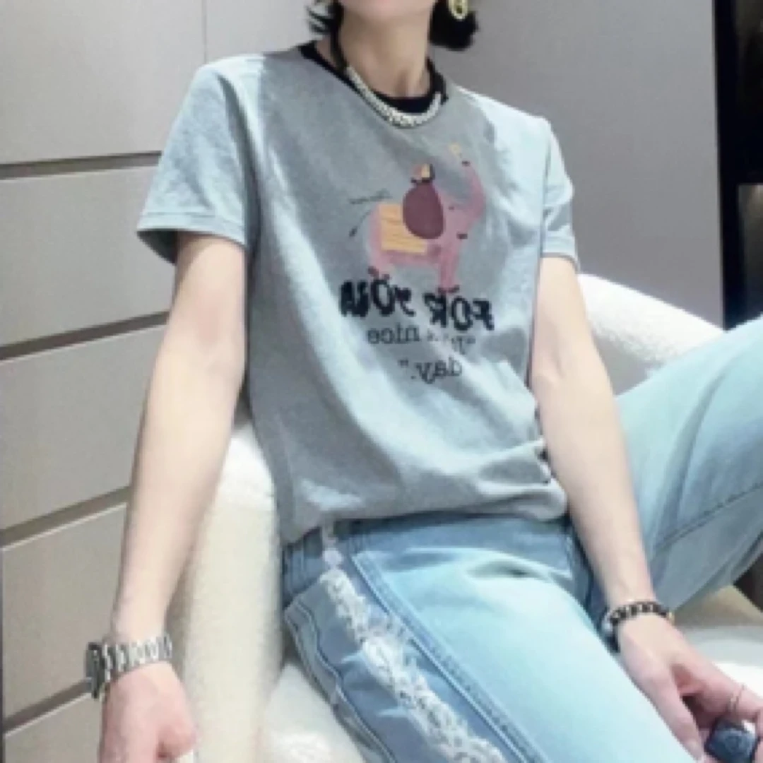 大胡子时尚套装短袖圆领休闲短裤宽松时尚百搭卡通87039