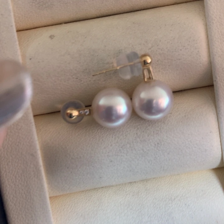 18K金镶嵌耳饰海水珍珠