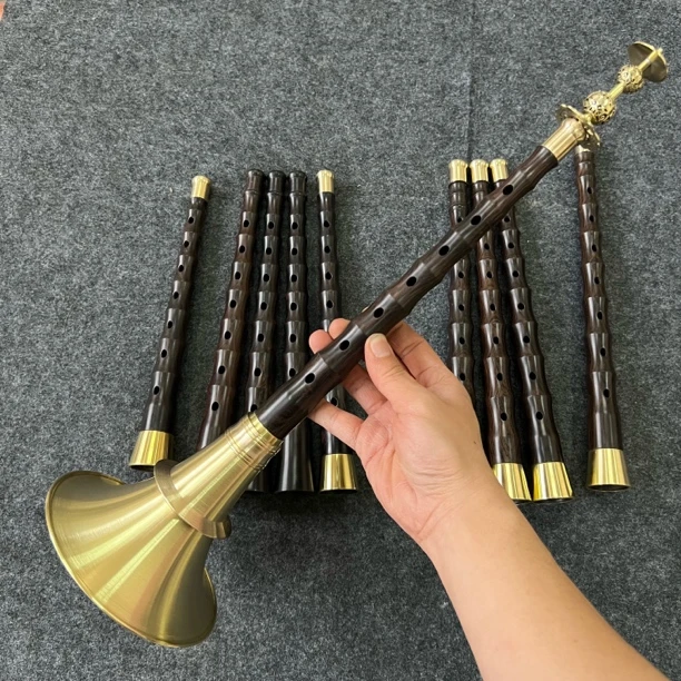 两广不定调上下铜套唢呐唢呐杆子乐器全套不定调椭圆孔唢呐民间