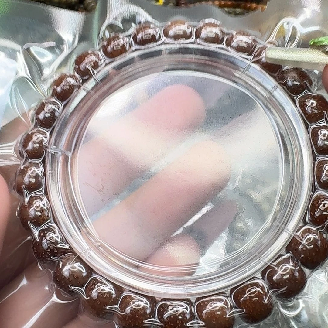 手串星月菩提25尽头爆透粉冰玉化果冻98