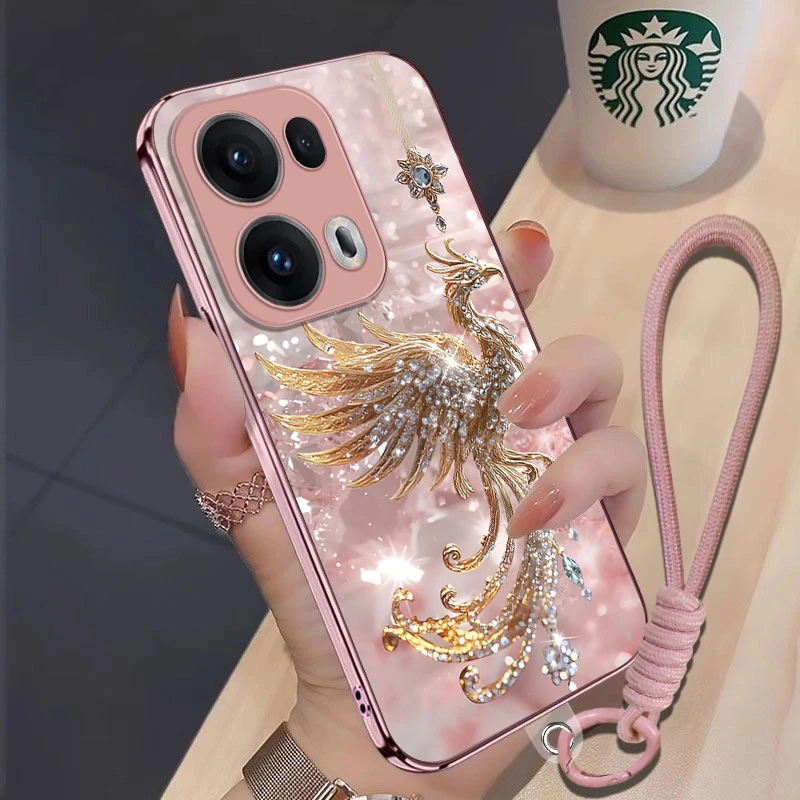 金钻凤凰OPPOReno13Pro手机壳PKK110新款高级感全包防摔轻奢