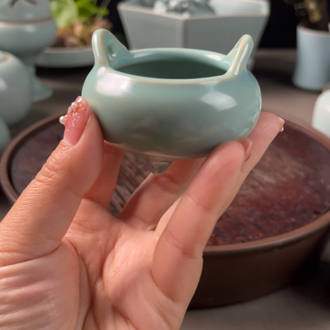 原矿仿古釉小香炉一级