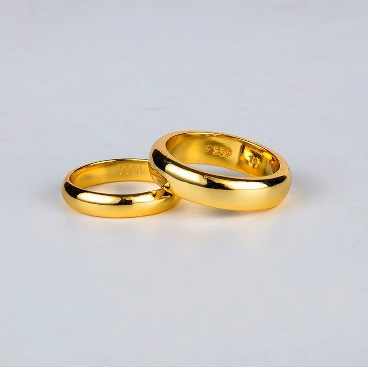 泰达专柜正品-时尚简约光面泥鳅背情侣对戒