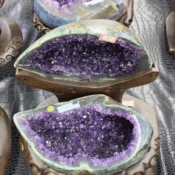 未镶嵌珠宝半成品水晶紫晶聚宝盆