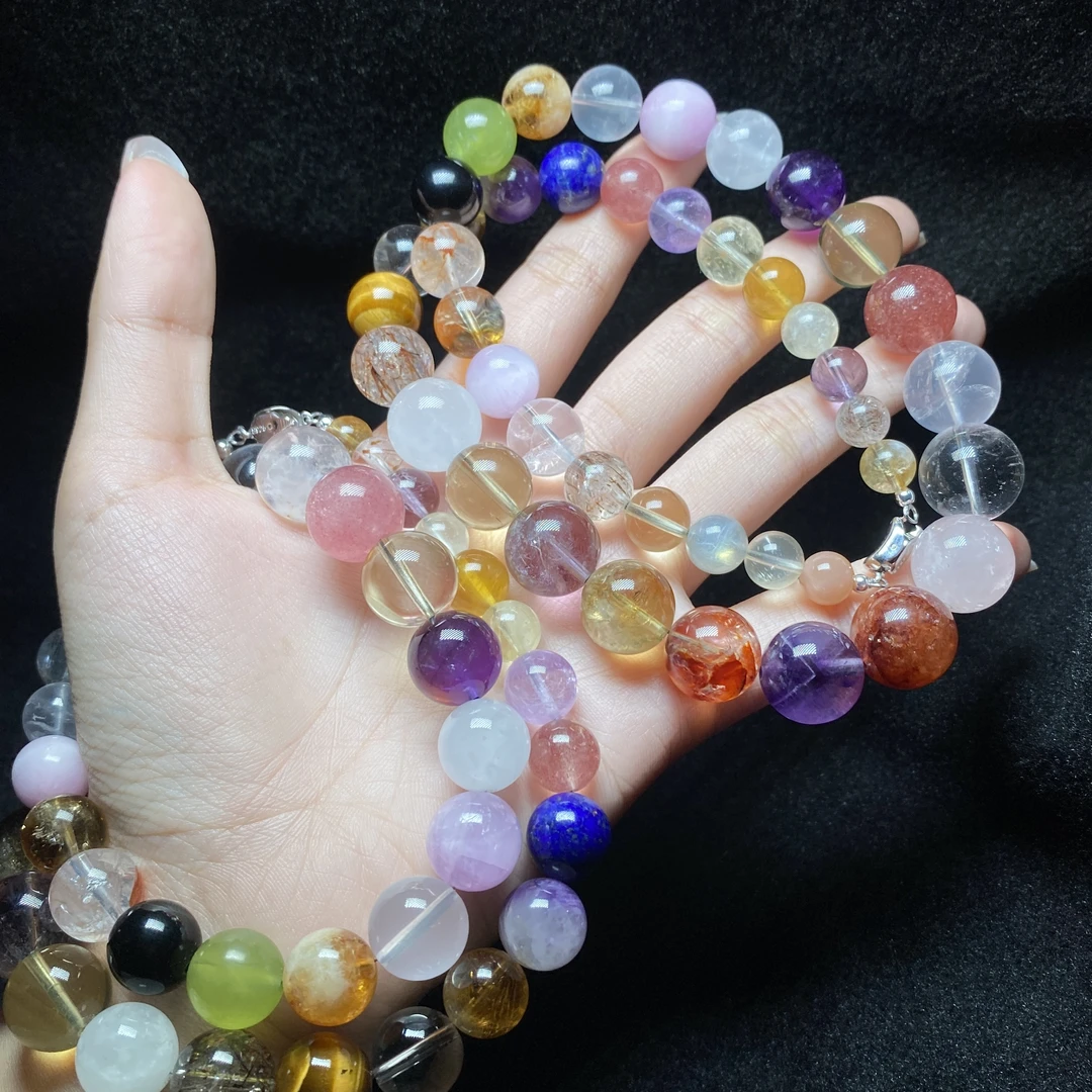 【小北珠宝】水晶多宝项链尺寸约7-15mm【多样性发一件】2-WD02X26