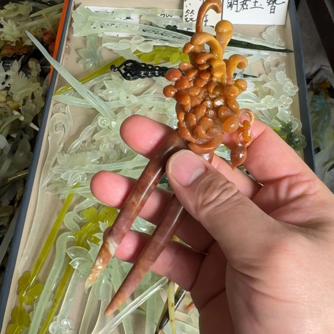岫玉发饰未镶嵌明君玉簪就是好看