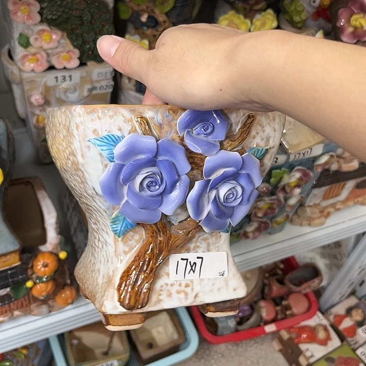 紫砂花盆粗陶材质多肉花盆