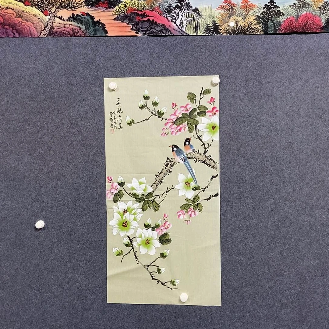 国画三尺花鸟一副