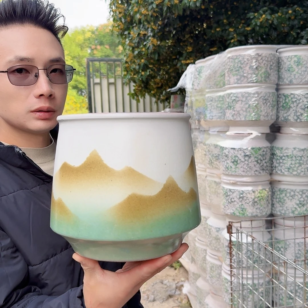 紫砂花盆瑕疵一个一个山峰瑕疵