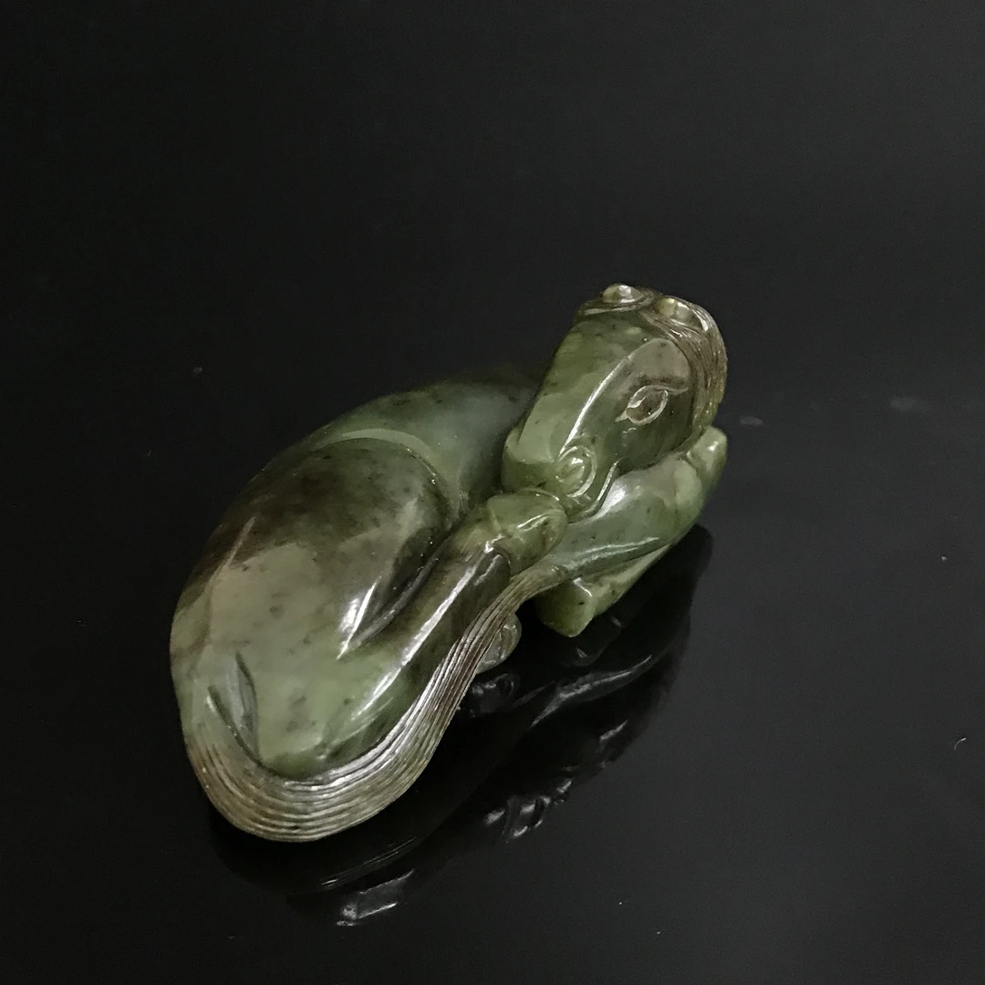 清代和田碧玉马/532516/收藏/传承/【友谊文物商店】