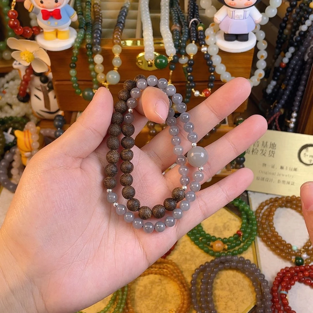 和田玉双圈手串未镶嵌