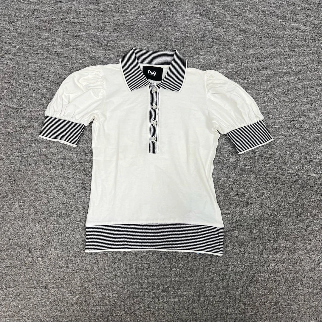 99新 DG 黑白拼色 polo衫