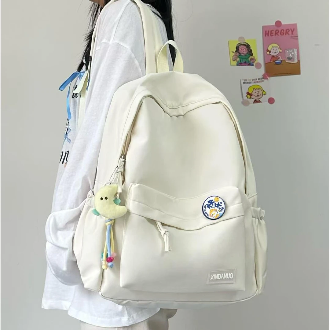 FAVMARTHA书包女ins日系简约大容量双肩包高颜值初中高中生大学生