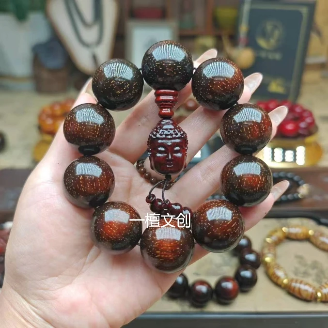 2.5爆星紫檀手串/手链021-1带礼盒 手套 收纳袋