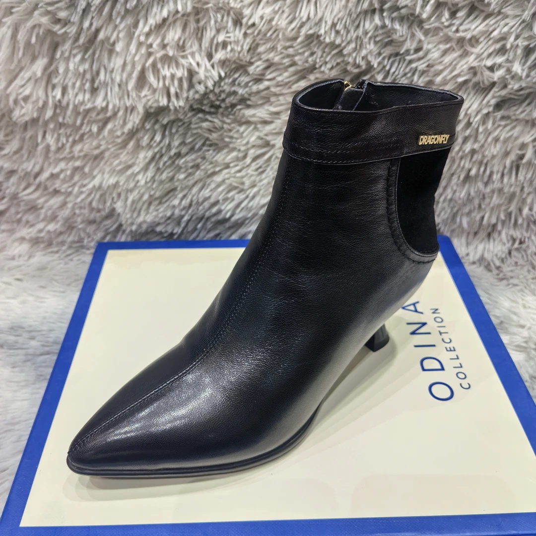 胎羊皮细跟大棉尖头冬季百搭显瘦时尚女款短靴