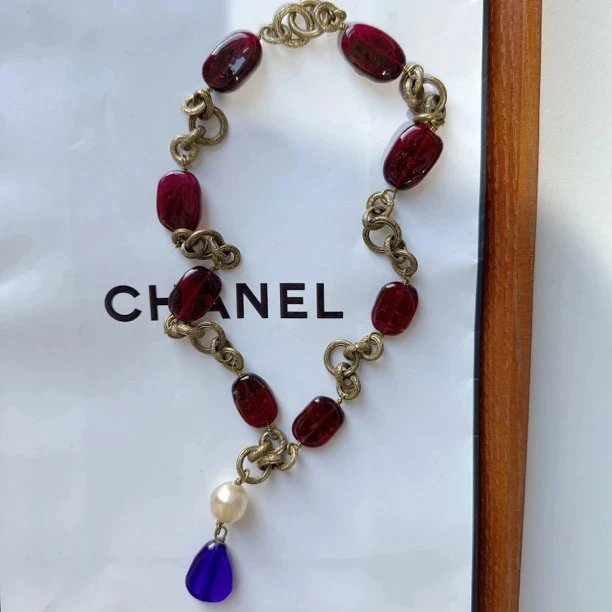95新 Chanel/香奈儿 Chanel vintage香奈儿中古琉璃项链