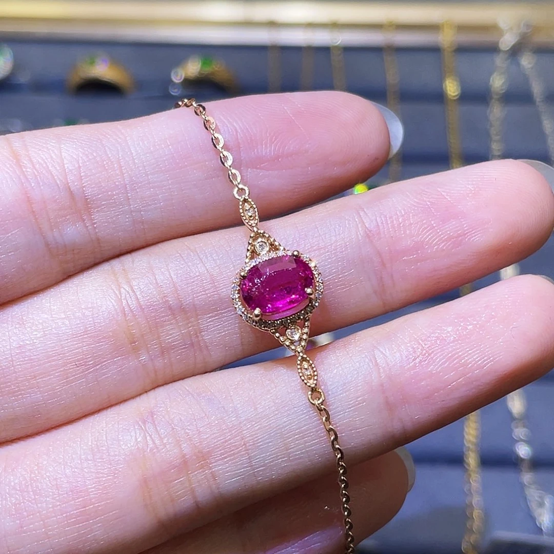 18K金镶嵌手链碧玺1.15ct