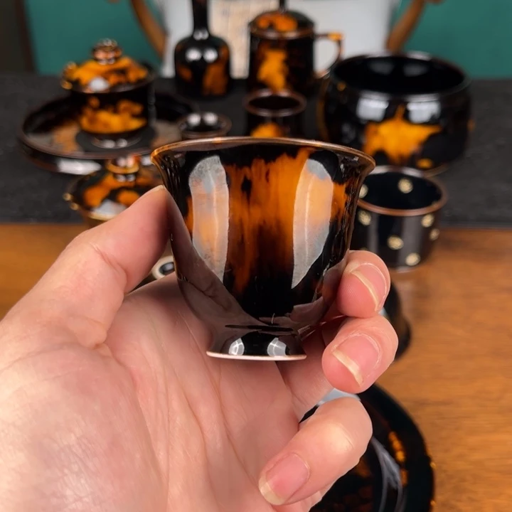 杯玳瑁釉小闻香杯