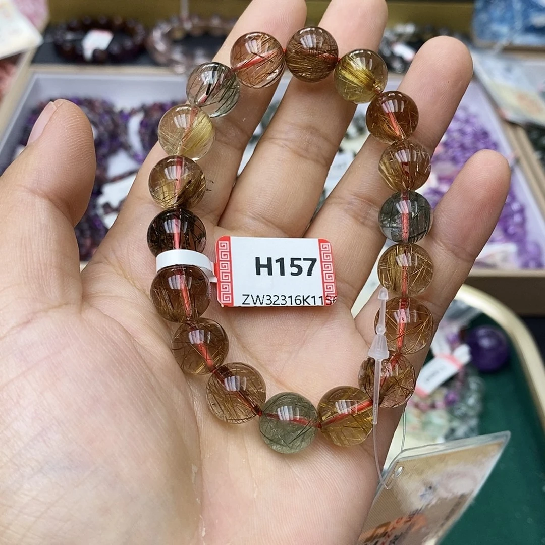 未镶嵌手链水晶H157彩发晶11+