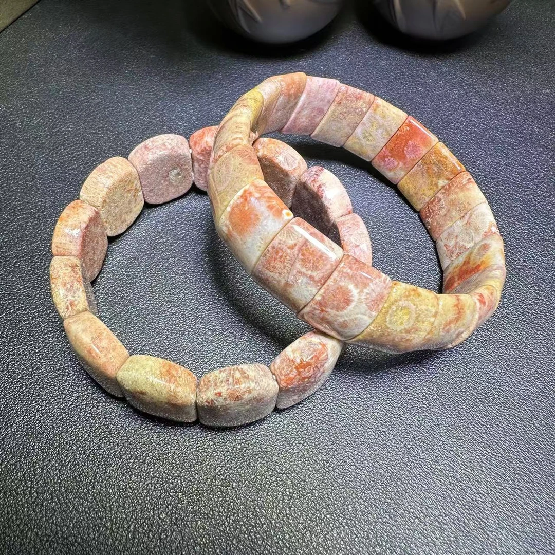 C3663【福嘟嘟】红瑚阿卡硅化玉手牌-送礼佳品-多样性只发一件