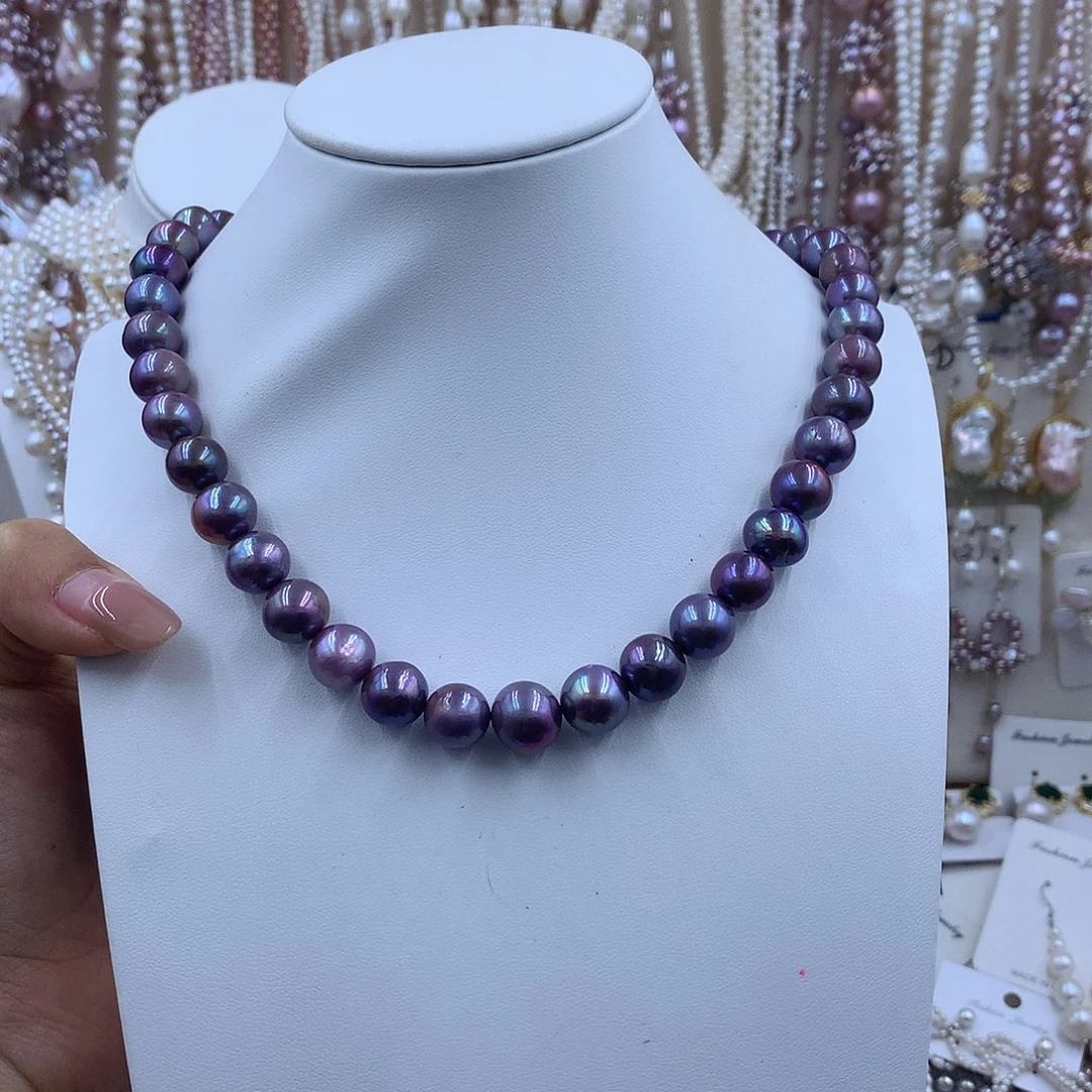 项链银S925镶嵌淡水珍珠小***c