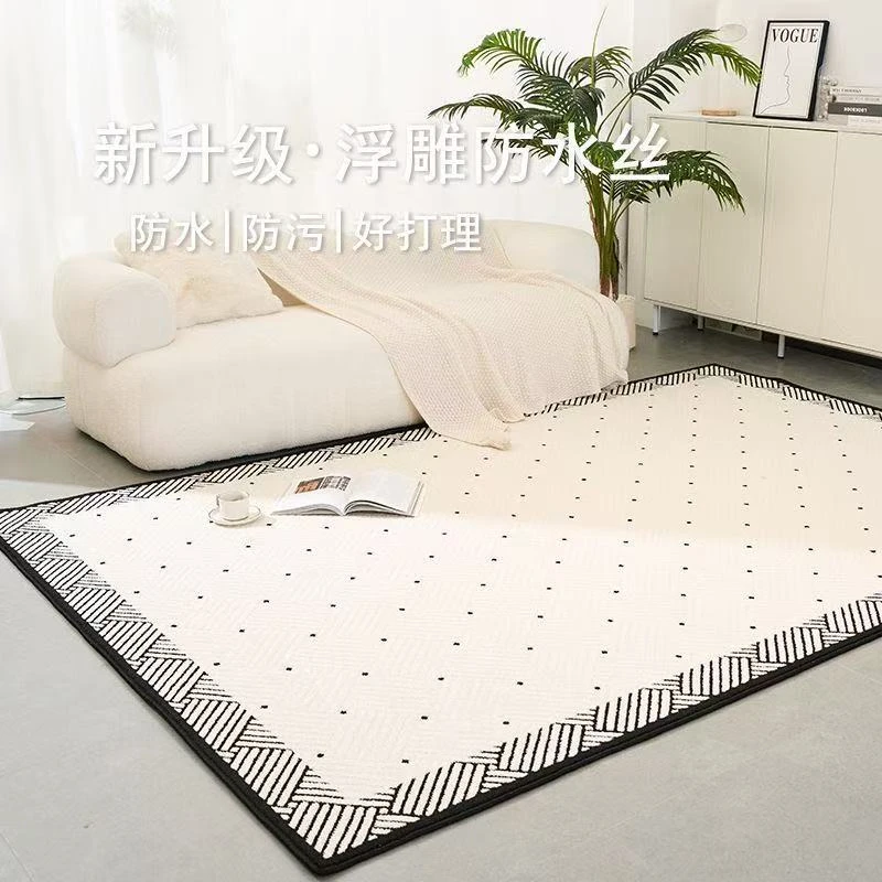 高弹云朵纤维免洗加厚防滑客厅茶几卧室床边地毯布拉格防水硅藻丝
