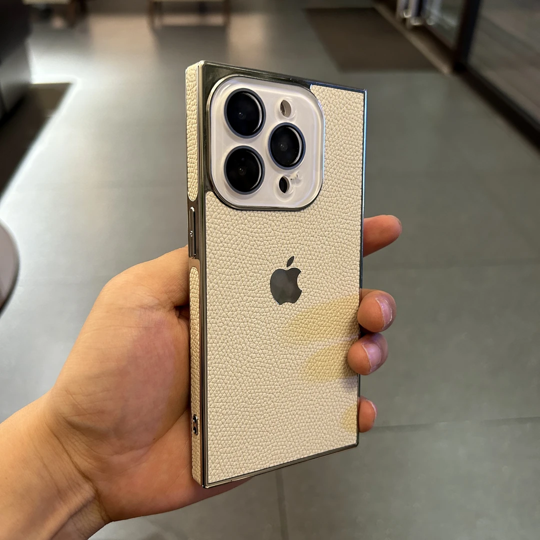 方形荔枝纹适用苹果16promax手机壳创意iPhone15新款14轻奢13时尚