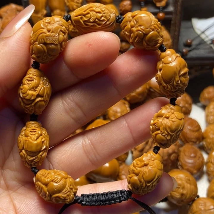 【闪购商品】橄榄核手串/手链小八方财神