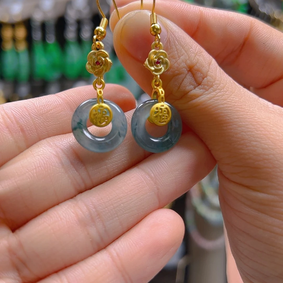 未镶嵌翡翠耳饰翡翠