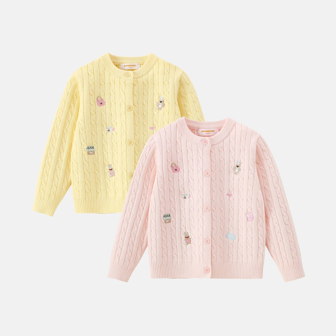 【天然棉】2025秋季新款女童开衫长袖针织衫外套秋冬毛衣儿童毛衣