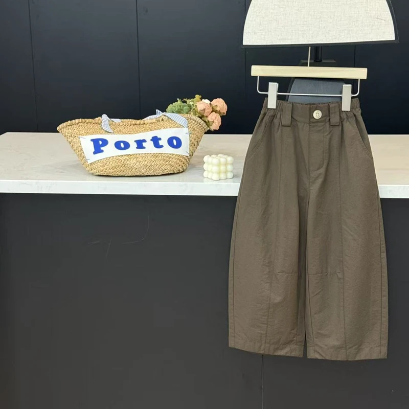 【现货】leomama女童裤子2025儿童百搭裤子韩版女孩休闲阔腿裤洋气