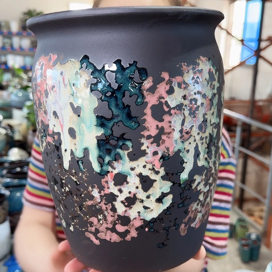 紫砂花盆高26口20