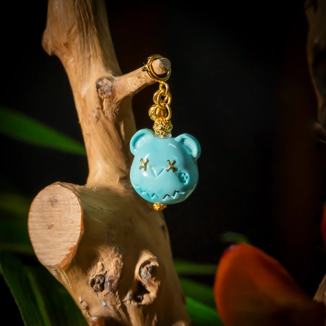 【世间臻宝】幼沅丨18k绿松石玩偶滴流吊坠/Q1137/多样性发一件/9