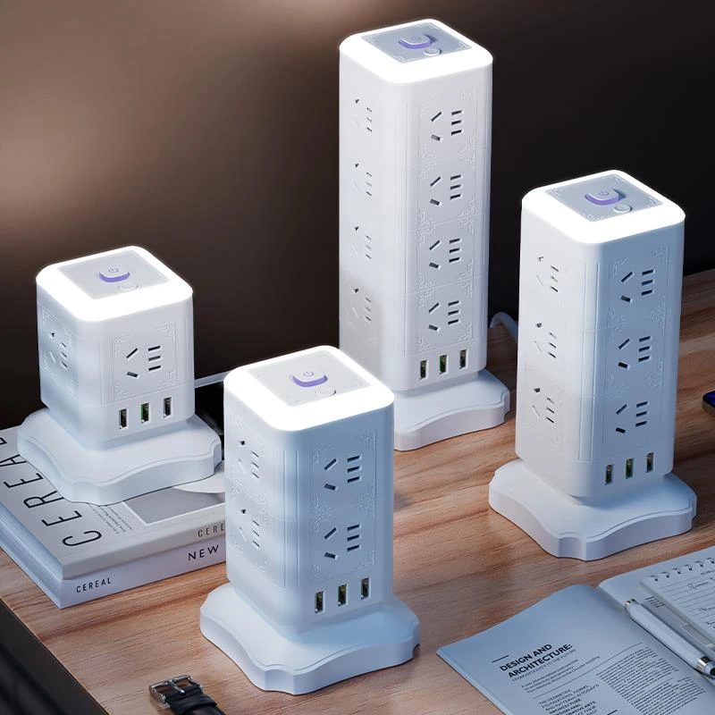 公正牛官方【官方正品】魔方插座面板多功能USB立式多孔插排插板家
