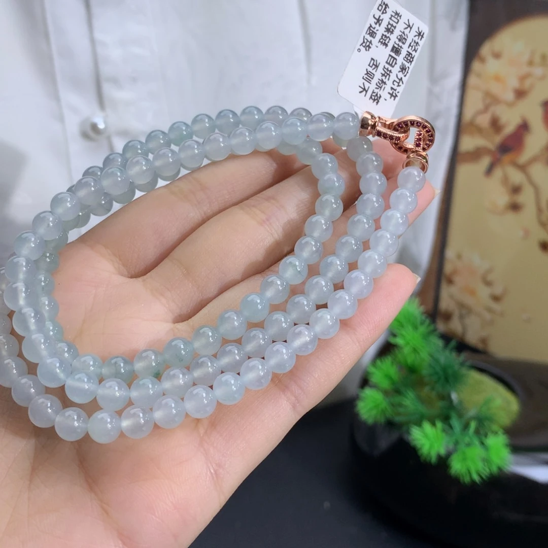 未镶嵌手链翡翠卡6.0冰胶蓝底飘花