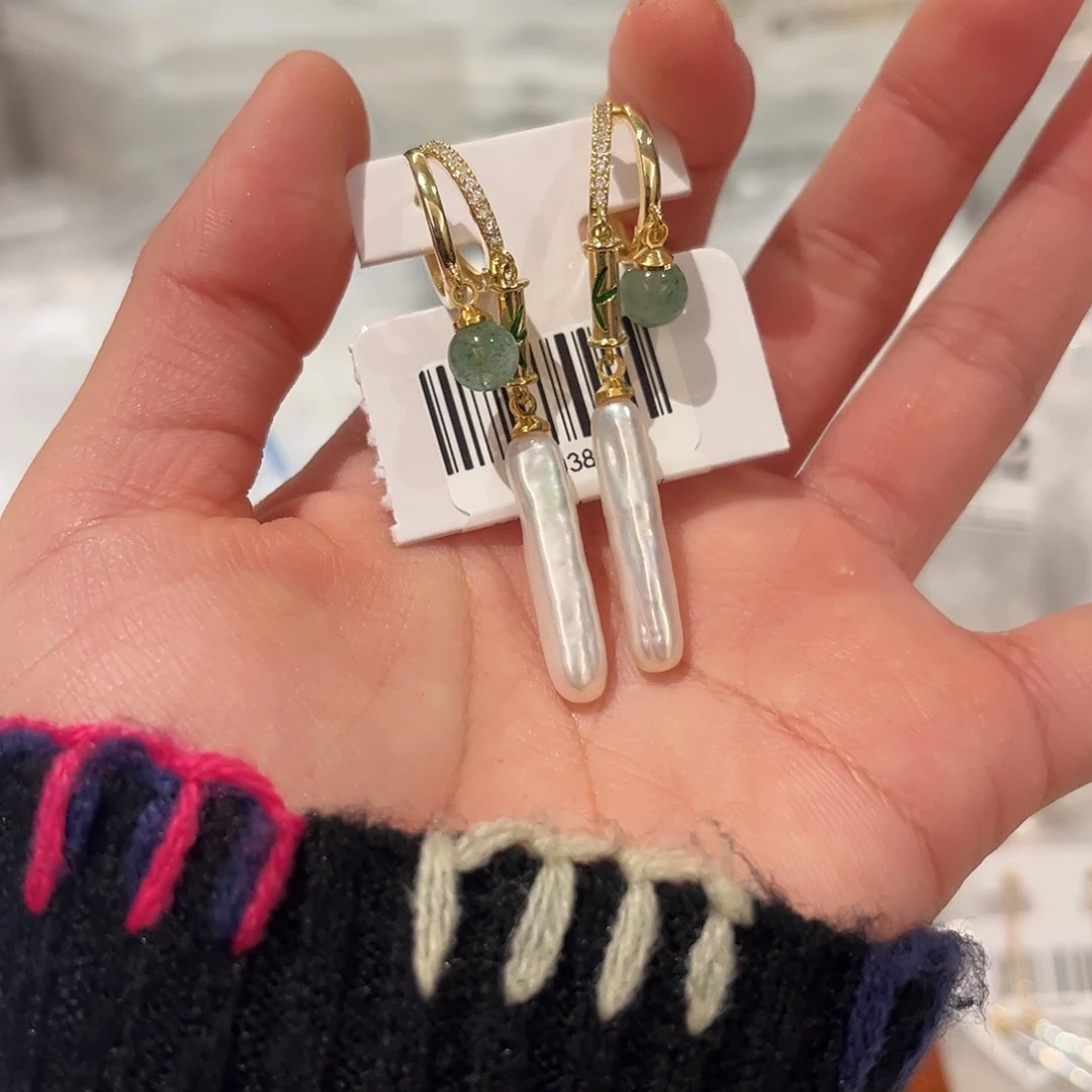 淡水珍珠耳饰合金