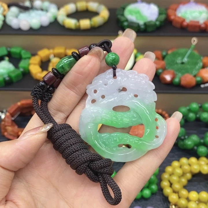 用***7翡翠未镶嵌颈饰项链15