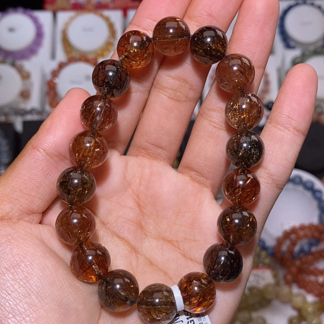 【闪购商品】水晶手串未镶嵌黑金超七11.9mm