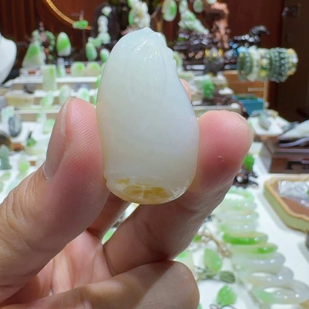 和田玉未镶嵌挂件竹节步步高升挂件
